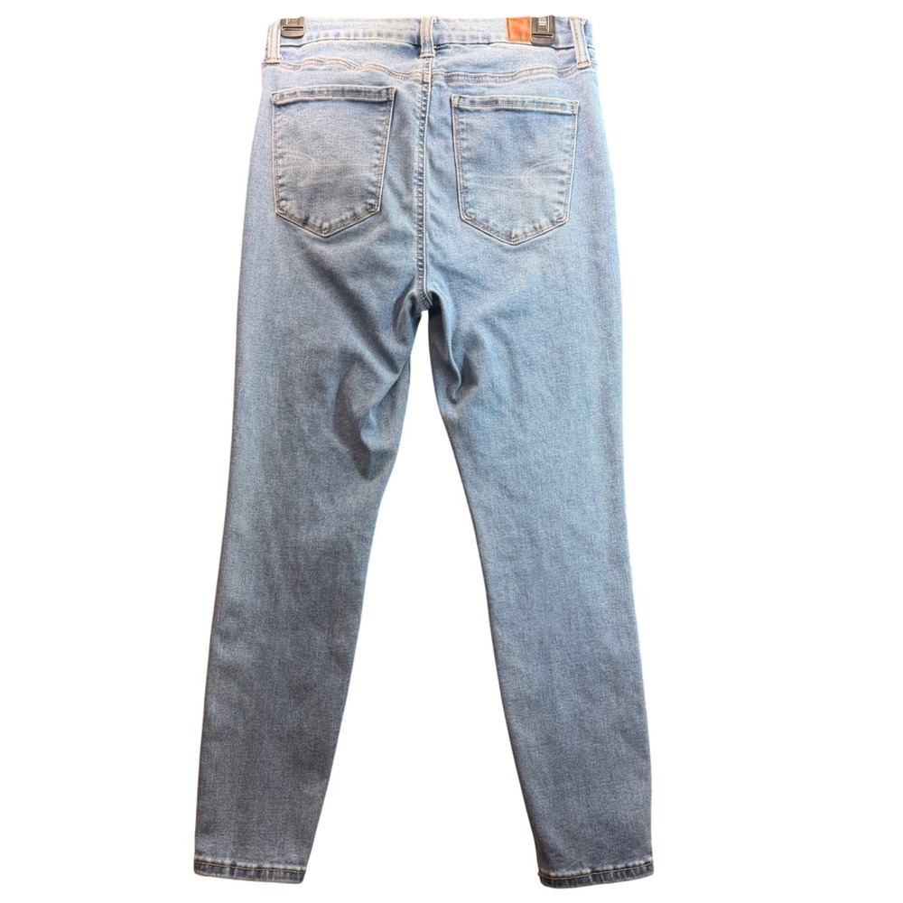 American Eagle Luxe Stretch Jeans Women Medium Short Light Blue High Rise Skinny - Picture 2 of 11